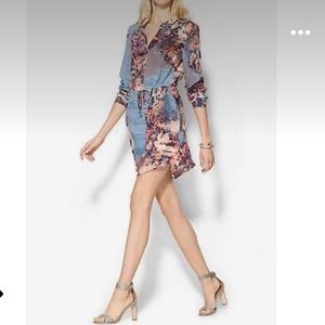 PIPERLIME COLLECTION Watercolor Silk Shirt Dress